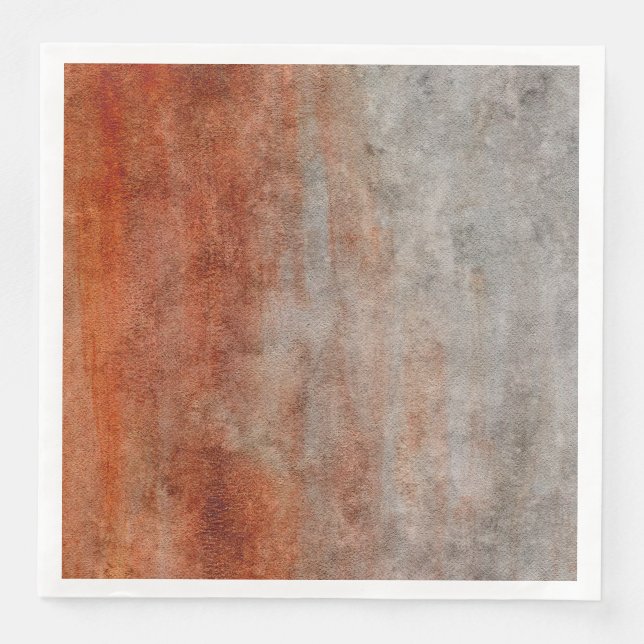 Grått Watercolor för höstpumpa, rost, Orange Pappersservett (Framsida)