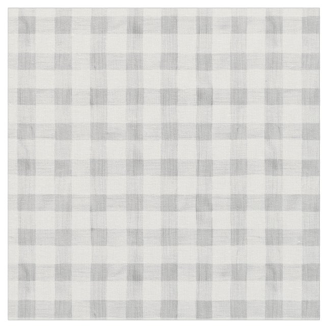 Grått Watercolor Gingham Fabric Tyg (Närbild)
