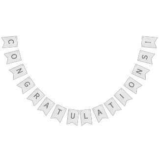 Grått Watercolor Herringbone Banner Vimplar