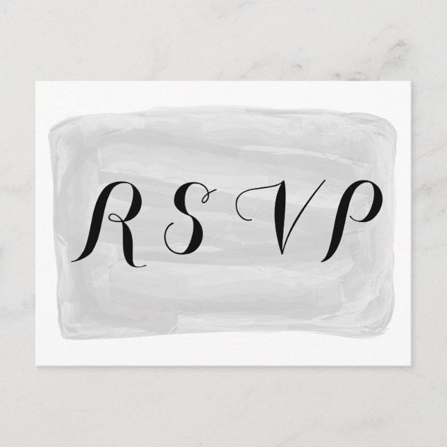 Grått Watercolor Response Postcard Inbjudan Vykort (Framsida)