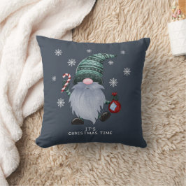Grått Watercolor Scandinavian jul Gnome Kudde