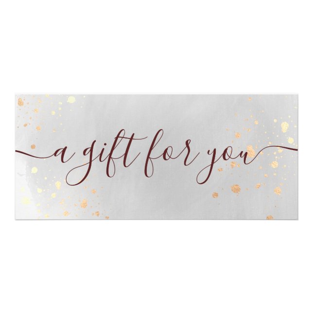 Grått Watercolor Script Spa Gift-certifikat Reklamkort (Framsidan)