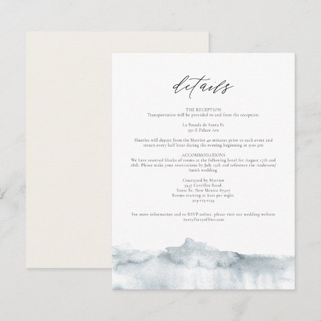 Grått Watercolor Stänk Philadelphia-informationsko Inbjudningar (Fram/baksida)