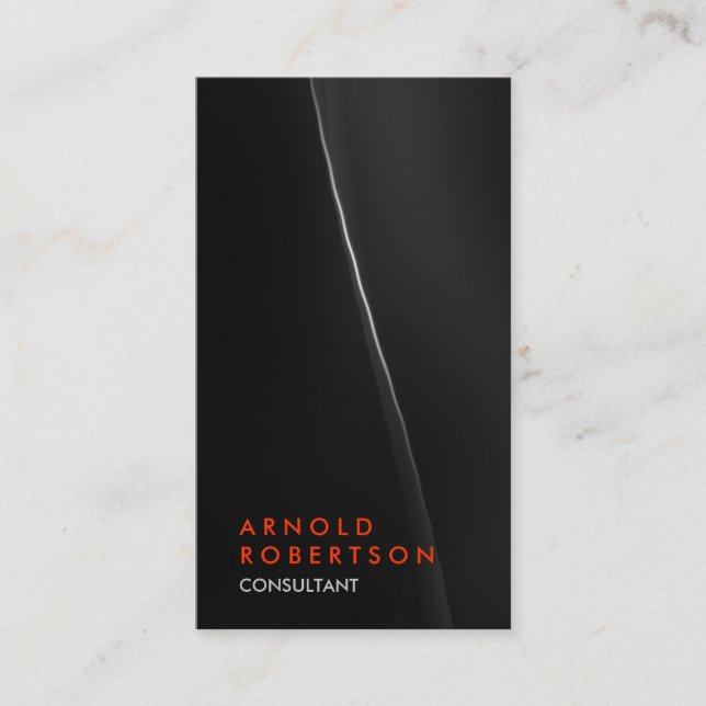 Grått Wave Orange Trendig Consultant Affärskort Visitkort (Framsida)