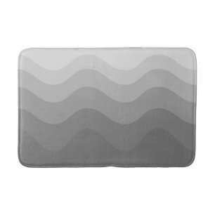 Grått Wavey Rand Modern Bath Mat Badrumsmatta