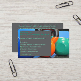 Grått Weights Gym Personal Trainer Fitness Center Visitkort