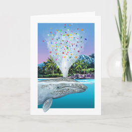 Grått Whale Birthday Card Kort
