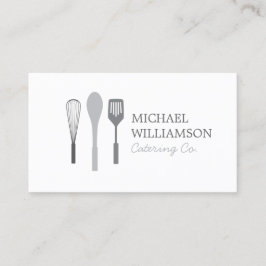 GRÅTT WHISK SPOON SPATULA LOGOTYP för Catering, Ch Visitkort