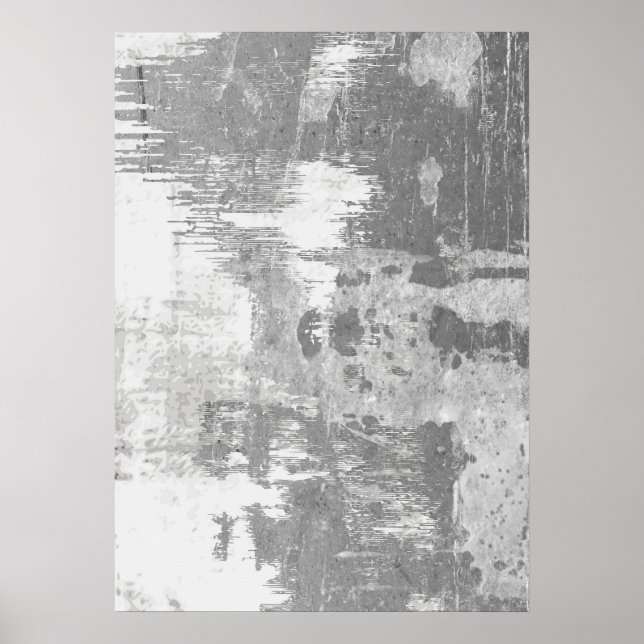 Grått & White Abstrakt Mönster Wall Art Poster (Framsidan)