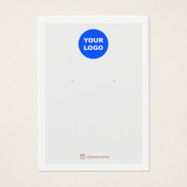 Grått White Add Logotyp Earring Visning Social Med Visitkort