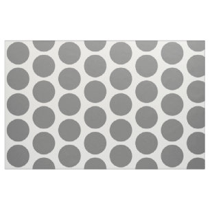 Grått White Big Polka dots Fabric Tyg