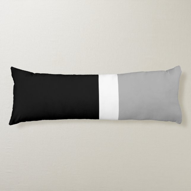 Grått White Black Färg Stil Design Kroppskudde (Framsidan)