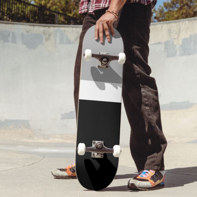 Grått White Black Färg Stil Design Mini Skateboard Bräda 18,5 Cm (Skapare uppladdad)