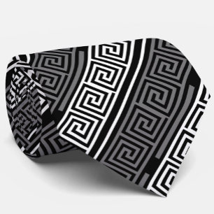 Grått White Black Nyckel Fret Mönster Design Slips
