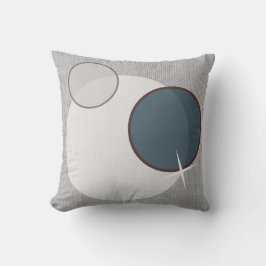Grått White Blue Circles Kudde