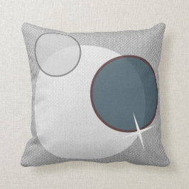 Grått White Blue Circles Kudde