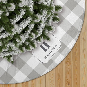 Grått & White Buffalo Play Monogram Julgransmatta Borstad Polyester
