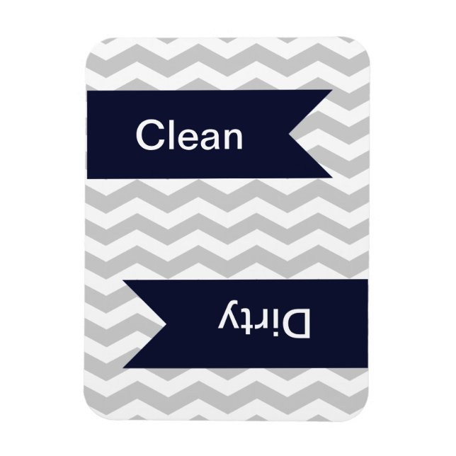 Grått & White Chevron Mönster Dishwasher Magnets Magnet (Vertikal)