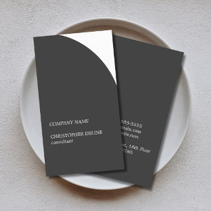 Grått White Consultant med enkel Elegant Mörk Visitkort