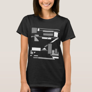Grått White Contemporary MCM-inspirerad Geometric T Shirt