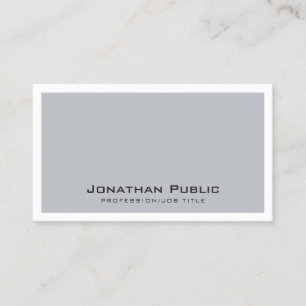 Grått White Design Modern Sleek Plain Elegant Visitkort