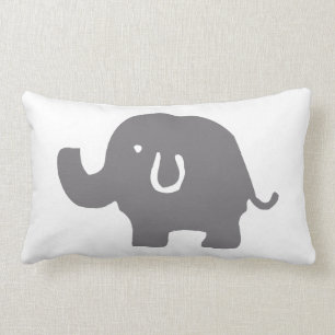 Grått & White Elephant Dekorativ kudde