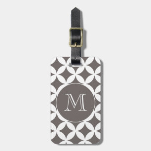Grått White Geometric Mönster Anpassningsbar Monog Bagagebricka
