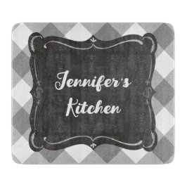 Grått White Gingham Farmhouse Stil Namn