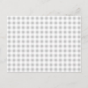 Grått White Gingham Mönster Vykort