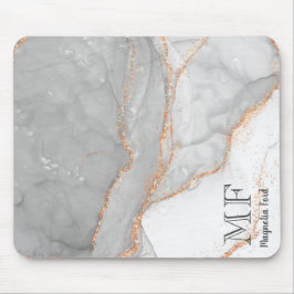 Grått White Guld Glitter Marble Anpassade Musmatta