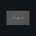 Grått White Handskriven Minimalist ditt namn Canvastryck<br><div class="desc">Har du någonsin sett en så tunn,  väl genomtänkt,  estetisk och anmärkningsvärd design? Valet av brev,  deras storleka typsnitt och färg mörker har övervägts under lång tid och designat med stora ansträngningar. Resultatet blev en så unik utformning att alla som ser den imponeras.</div>