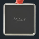 Grått White Handskriven Minimalist ditt namn Julgransprydnad Metall<br><div class="desc">Har du någonsin sett en så tunn,  väl genomtänkt,  estetisk och anmärkningsvärd design? Valet av brev,  deras storleka typsnitt och färg mörker har övervägts under lång tid och designat med stora ansträngningar. Resultatet blev en så unik utformning att alla som ser den imponeras.</div>