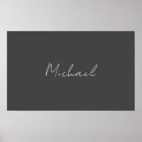 Grått White Handskriven Minimalist ditt namn
