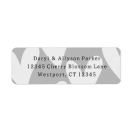 Grått White Hearts Bröllop Returadress Etikett
