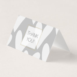 Grått White Hearts Bröllop Tack Kort