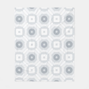 Grått White Hexagon Circle Scandinavian Mönster Fleecefilt