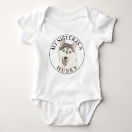 Grått & White Husky Hund Big Sister T Shirt