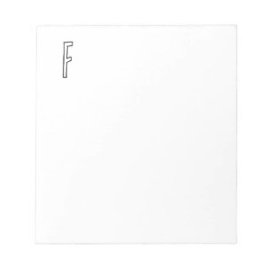 Grått & White Initial Brev Monogrammed Plain Anteckningsblock