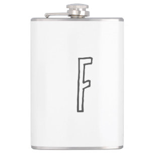 Grått & White Initial Brev Monogrammed Plain Fickplunta