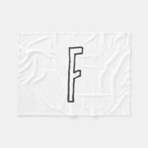 Grått & White Initial Brev Monogrammed Plain Fleecefilt
