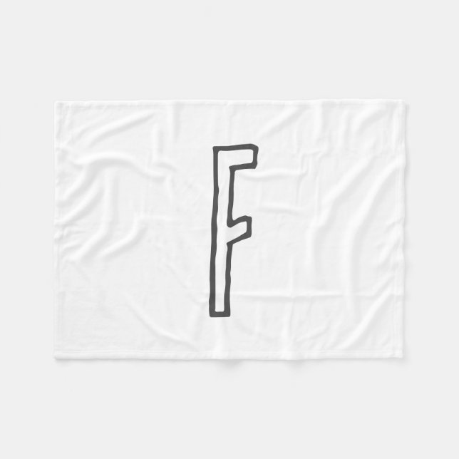 Grått & White Initial Brev Monogrammed Plain Fleecefilt (Framsidan (Horisontell))