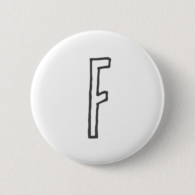 Grått & White Initial Brev Monogrammed Plain Knapp (Framsida)