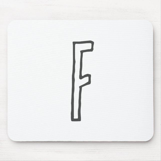 Grått & White Initial Brev Monogrammed Plain Musmatta (Framsidan)