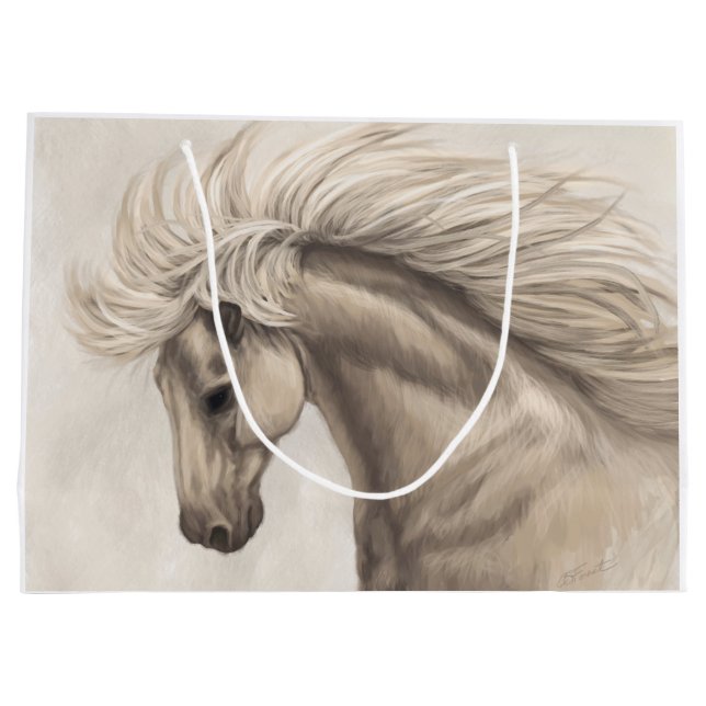 Grått White Ivory Horse Vild Mane (Baksidan)
