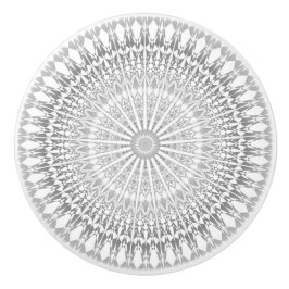 Grått White Mandala Modern Knopp