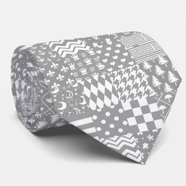 Grått White Mixed Mönster Patchwork Design Slips (Skapare uppladdad)