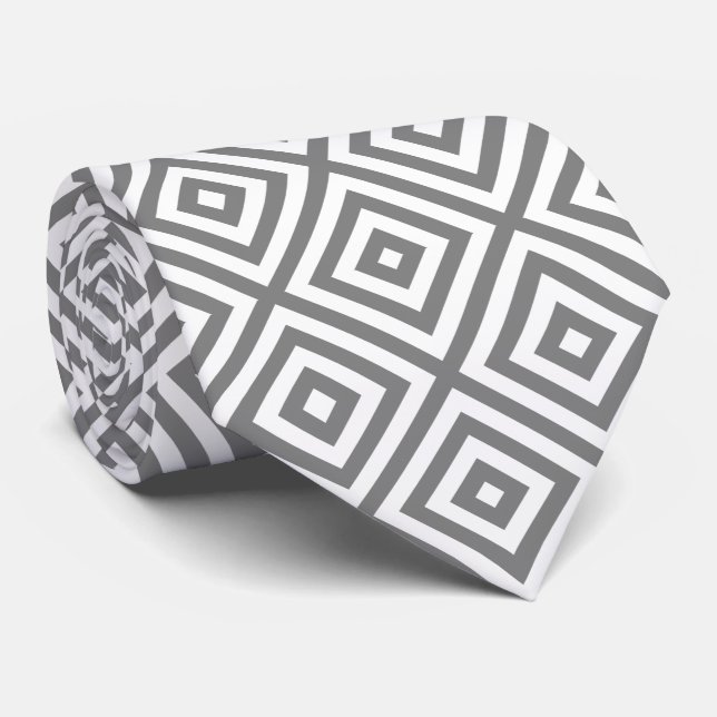 Grått & White Modern Geometric Mönster Slips (Rullad)