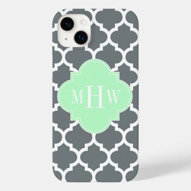 Grått White Moroccan #5 Mint Namn Monogram (Baksida)