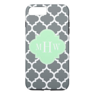Grått White Moroccan #5 Mint Namn Monogram