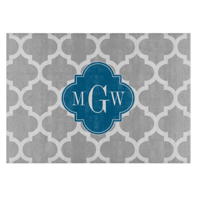 Grått White Moroccan #5 Peacock 3 Initial Monogram (Framsidan)